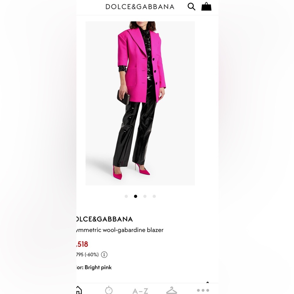 Dolce & Gabbana $3950 Pink Blazer Jacket mini dress size 40